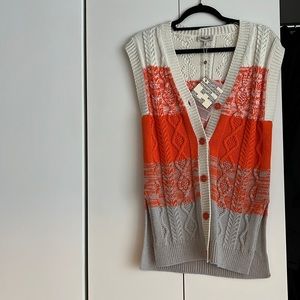 BAUM UND PFERDGARTEN Cove Sweater Vest in Orange Blend. Brand New w/ tags.